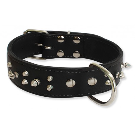 Cintura in pelle nera con borchie metalliche unisex